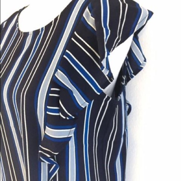 BRAND NEW WITH TAGS 💙 HARVE BENARD | Striped Ruffle Blouse - Picture 5 of 7